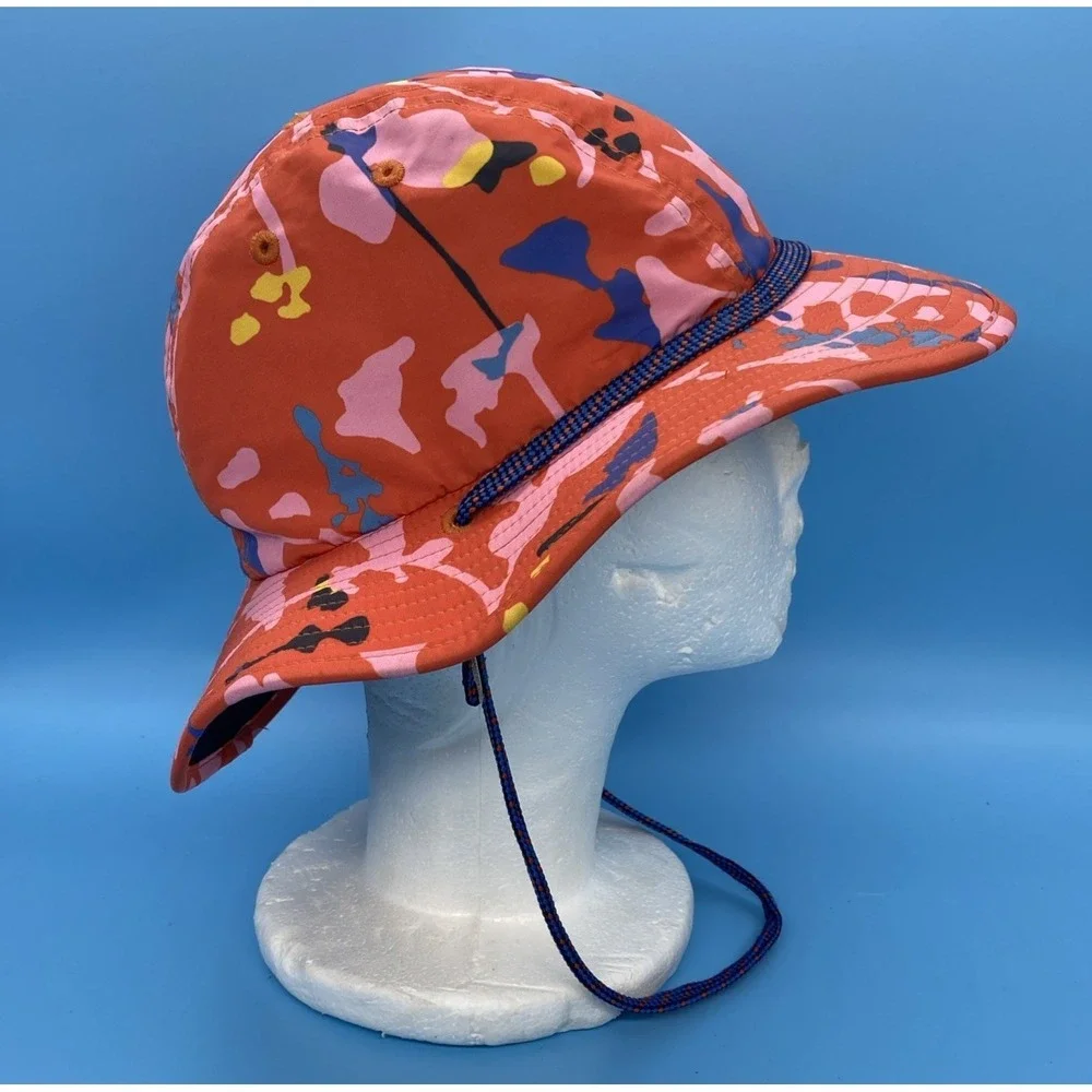 REI Co-op Kids Gray Nylon Mesh Sun Hat Wide Brim Chin Strap 7-14Y 21445-S20